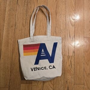 Aviator Nation Venice Ca Logo Canvas Carryall Market Tote Bag